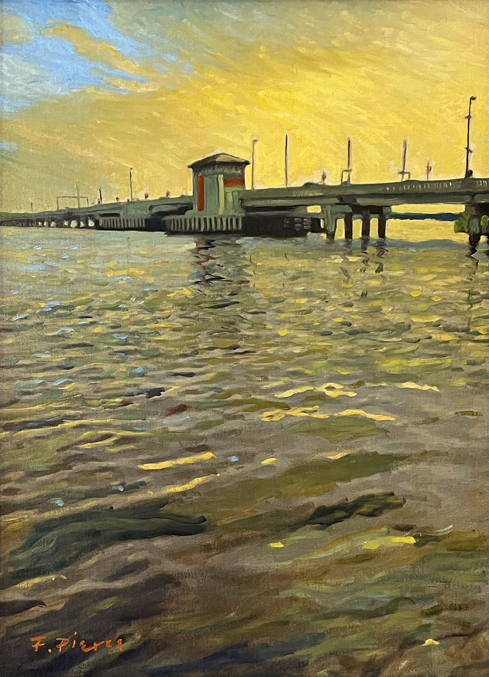 Trent River Drawbridge, New Bern by Frank Pierce