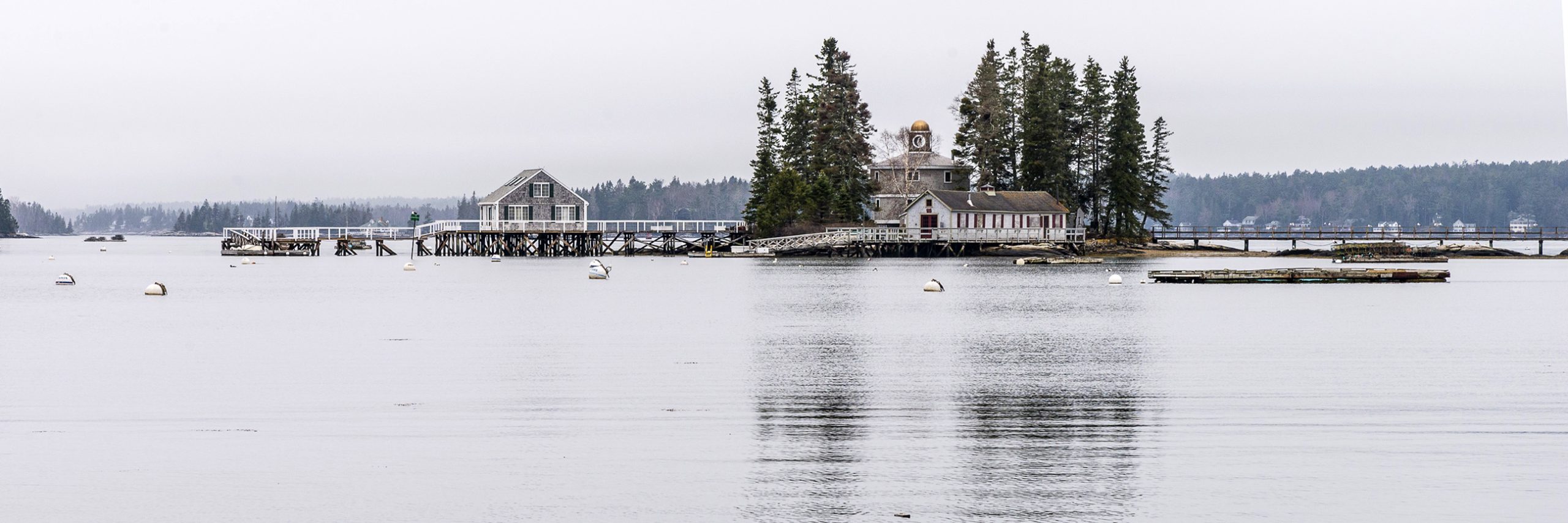 Misty Morning in Boothbay, Maine by Bonnie Fitzpatrick
