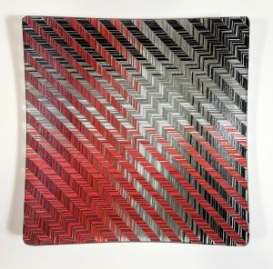 Diane Willkens - Herringbone Weave Plate (Red, black & gray)