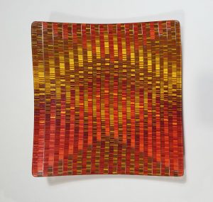 Diane Willkens - Fused Glass Plate (Orange & Red)