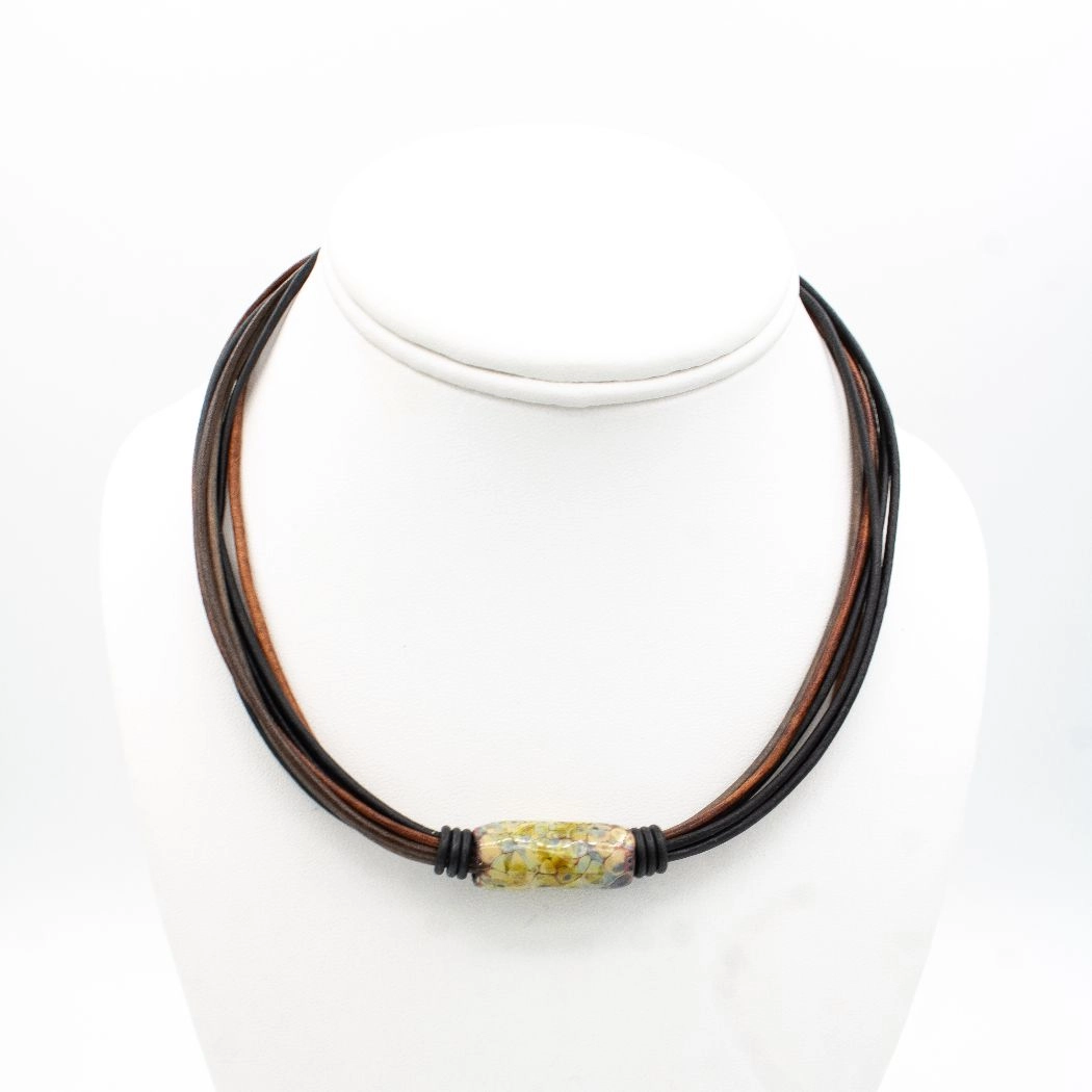 Lichen Necklace by Olive Parker of Montana Leather Designs