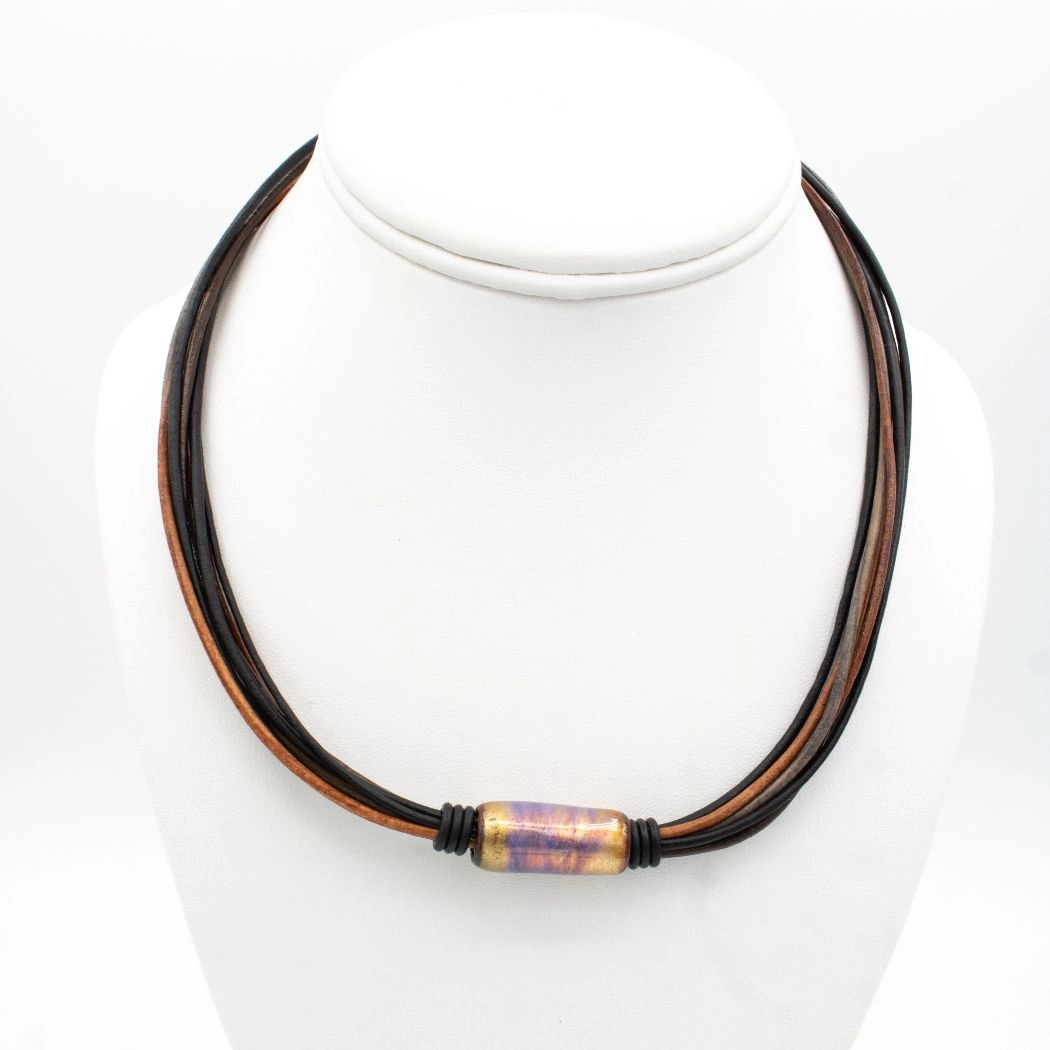 Purple Haze Necklace by Olive Parker of Montana Leather Designs