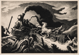 Thomas Hart Benton - "Wreck of the Old 97" lithograph (SOLD)