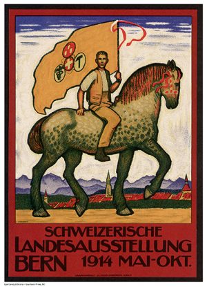SWISS NATIONAL EXHIBITION, 1914 - vintage reproduction print