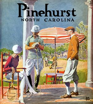 On the Veranda - 1920s Pinehurst Season Program Cover, reproduction print