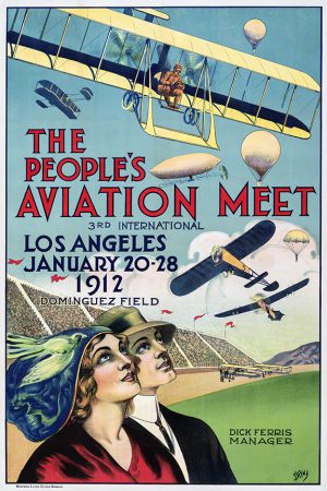 THE PEOPLE'S AVIATION MEET 1912 - vintage reproduction print