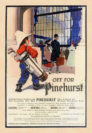 "Off for Pinehurst" - Golf Lad Reproduction Poster